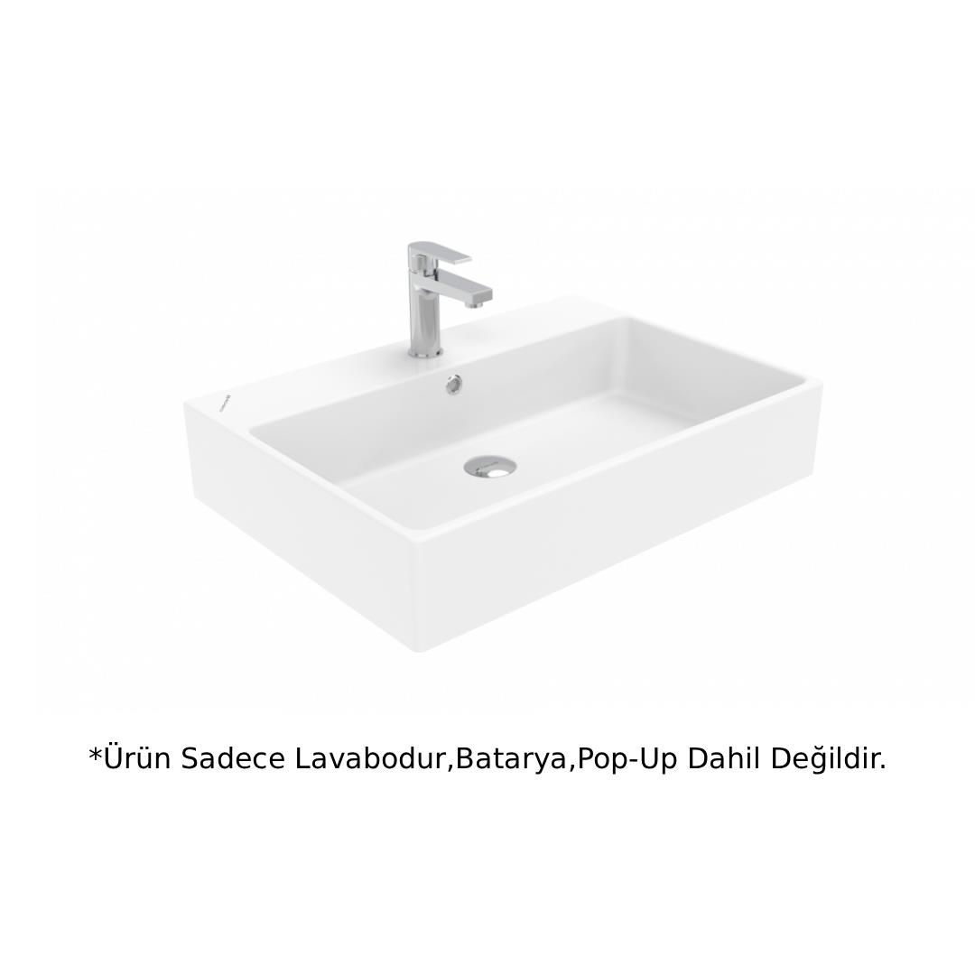Creavit NX270 Next Tezgah Üstü Kare Lavabo Beyaz 70cm
