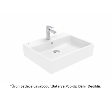 Creavit NX260 Next Tezgah Üstü Kare Lavabo Beyaz 60cm