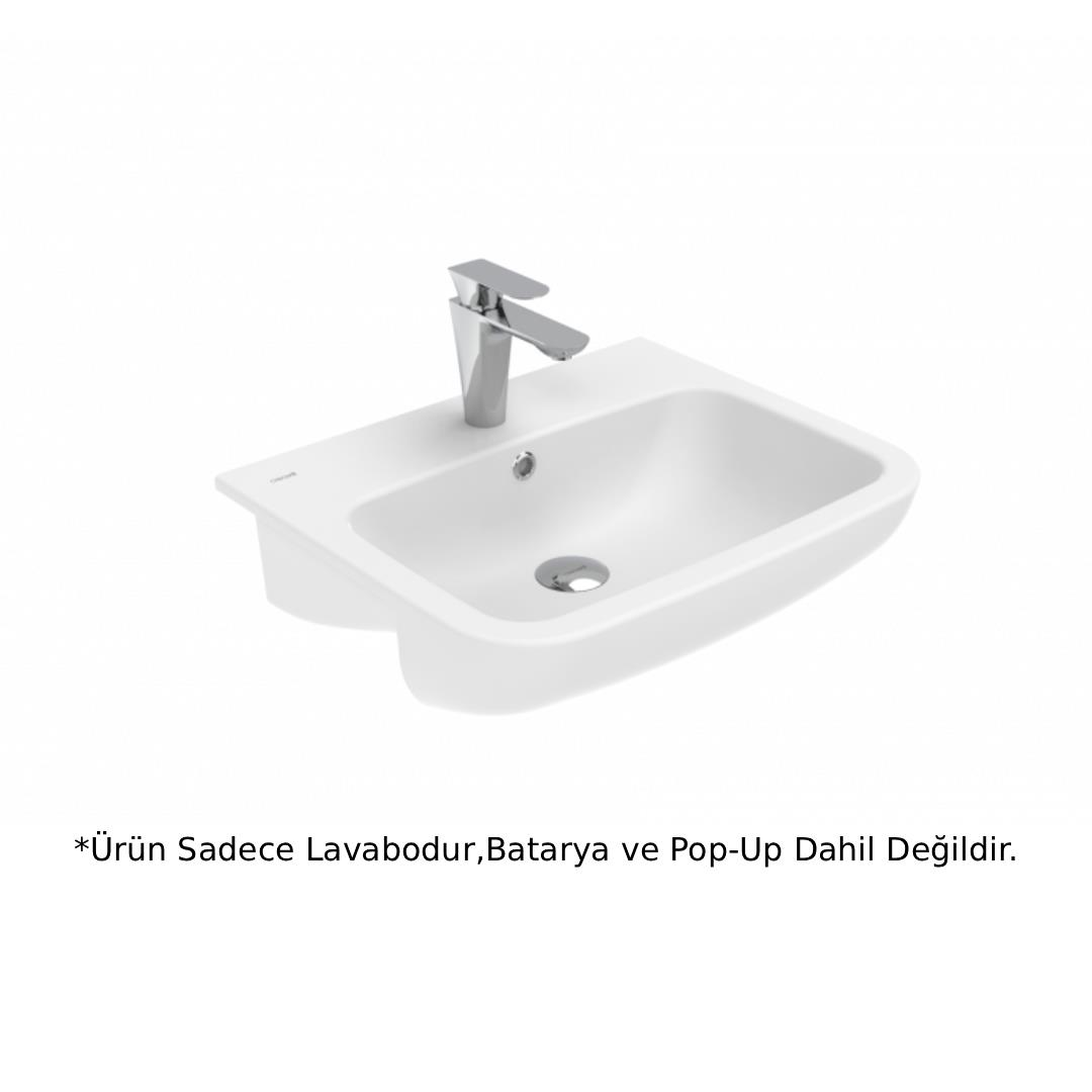 Creavit NS055 Ness Yarım Tezgah Üstü Lavabo Beyaz 55cm