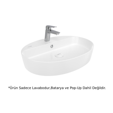 Creavit LP161 LOOP Masa Üstü Oval İnce Lavabo Beyaz 60cm