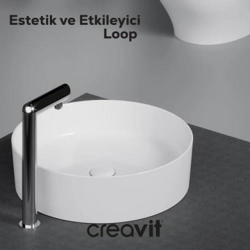 Creavit LOOP Masa Üstü Çanak Lavabo Beyaz 40cm