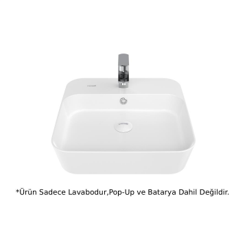 Creavit LP040 LOOP Masa Üstü İnce Lavabo Beyaz 45cm
