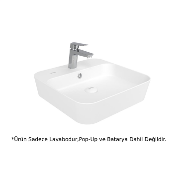 Creavit LP040 LOOP Masa Üstü İnce Lavabo Beyaz 45cm