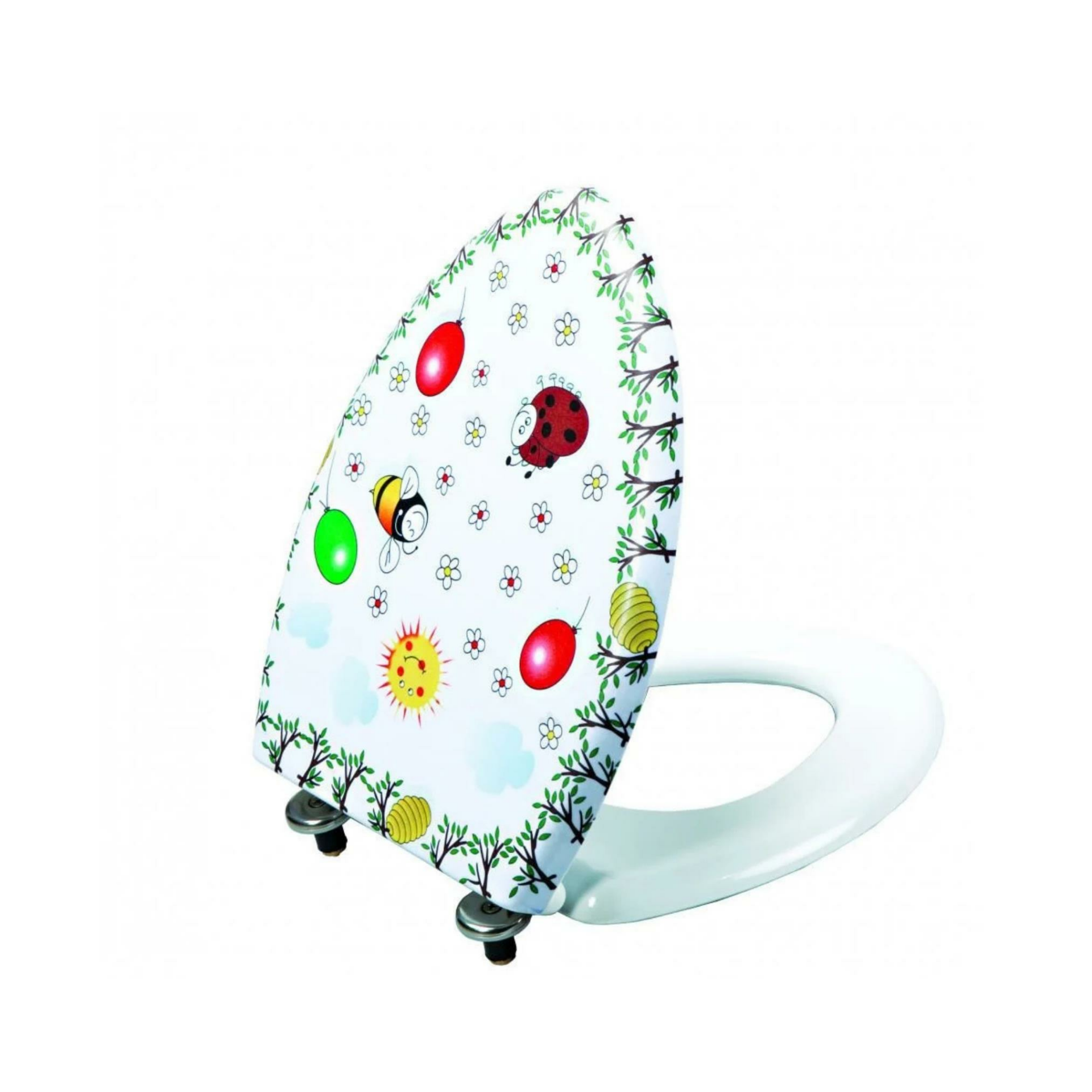 Creavit Çocuk Duroplast Metal Menteşeli Klozet Kapağı Beyaz Dekorlu