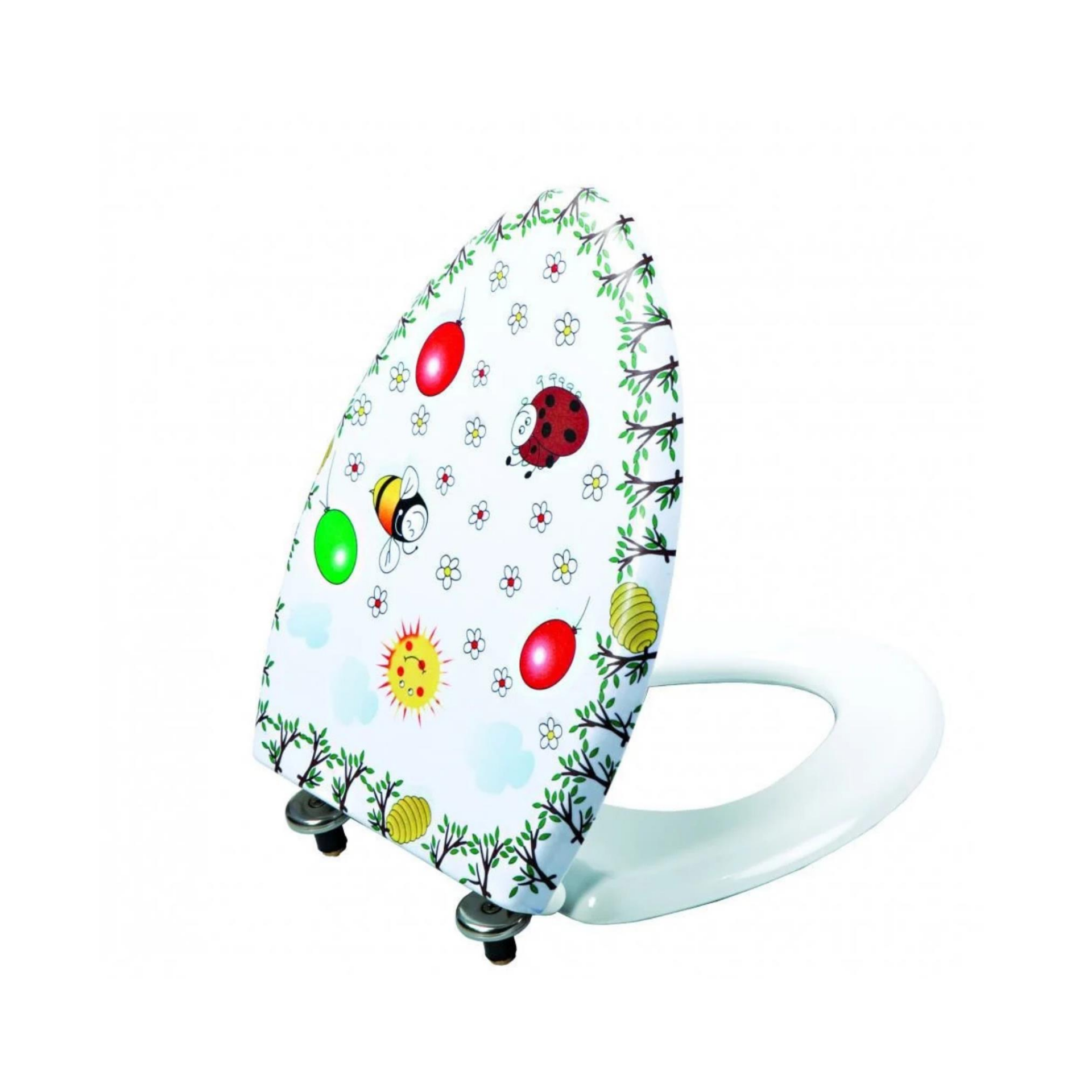 Creavit Çocuk Duroplast Metal Menteşeli Klozet Kapağı Beyaz Dekorlu - KC0802.01.1000E