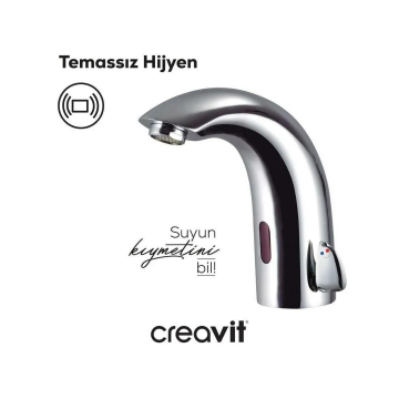 Creavit ES2210 Çift Su Girişli Fotoselli Lavabo Bataryası - Krom