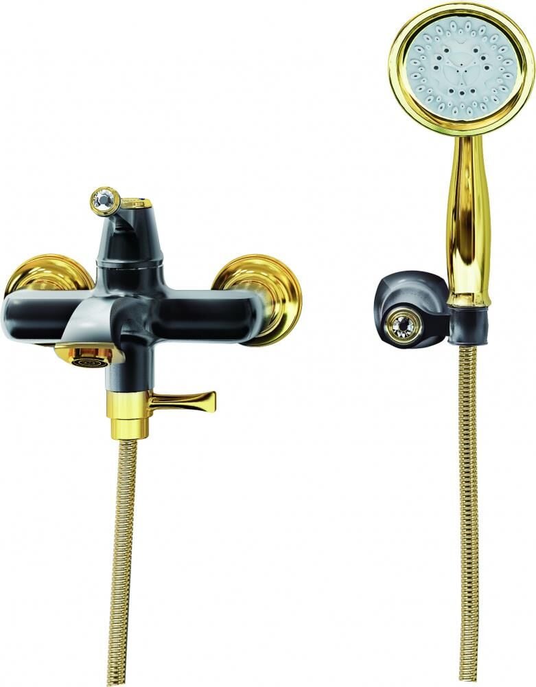 Creavit EG2500-S Elegant Banyo Bataryası ve El Duşu - Siyah Altın
