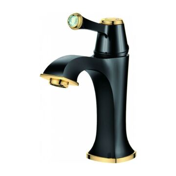 Creavit Elegant Lavabo Armatürü Siyah Altın