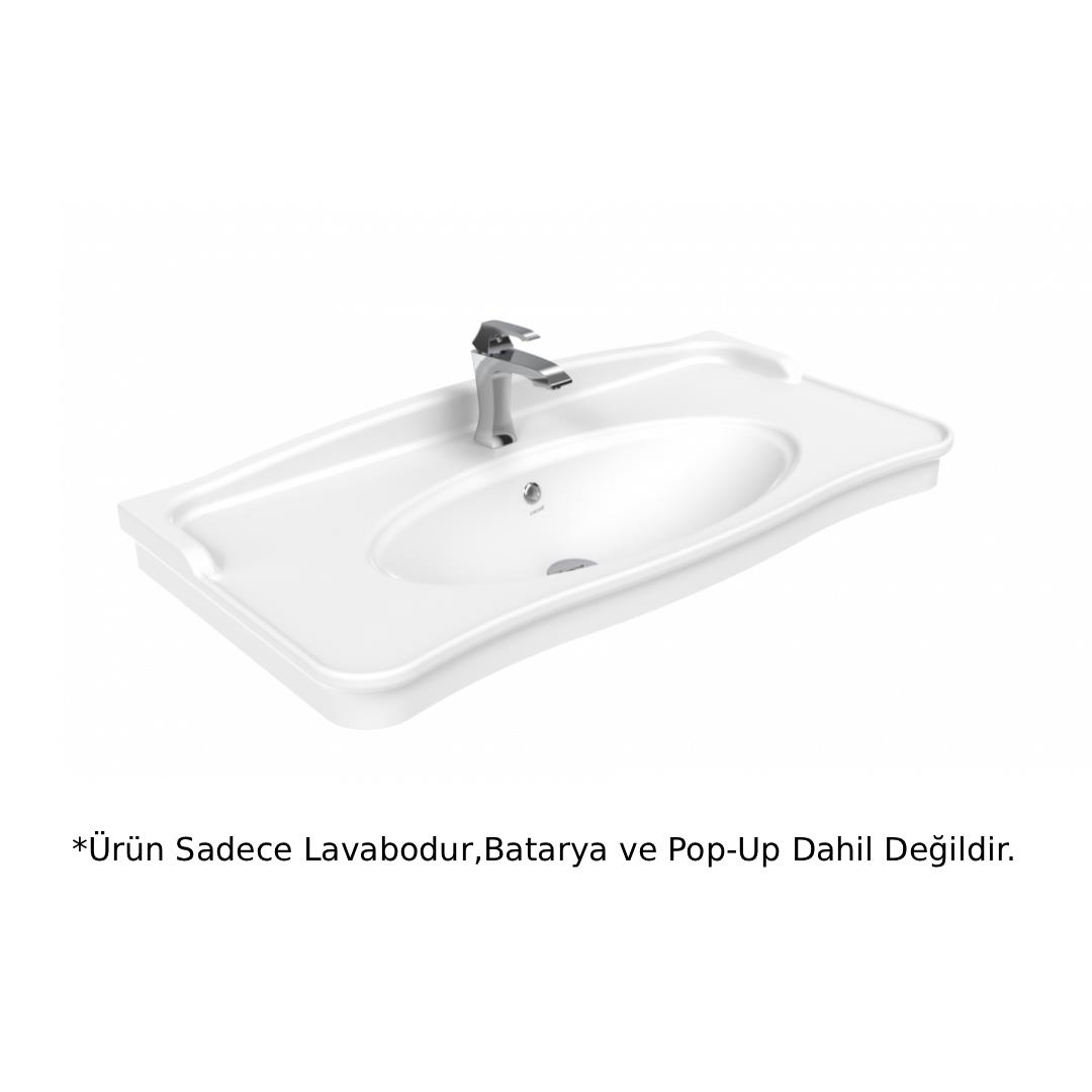 Creavit AN100 Antik Etajerli Lavabo 100 cm - Beyaz