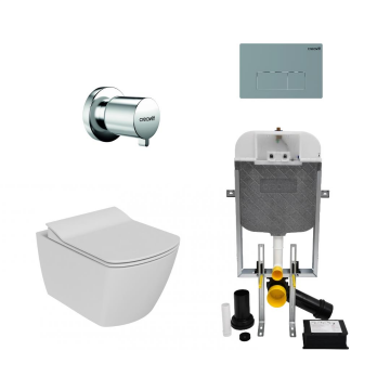 Creavit EG321 Elegant Rim-Off Kanalsız Asma Klozet ve Gömme Rezervuar Seti