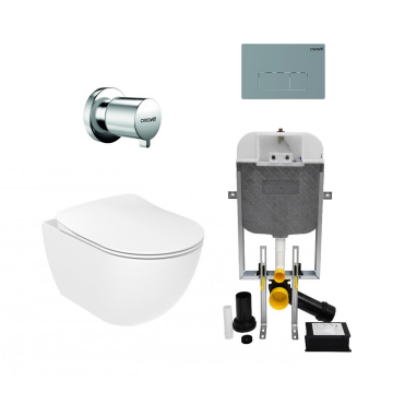 Creavit FE322 Free Rim-Off Kanalsız Asma Klozet ve Gömme Rezervuar Seti