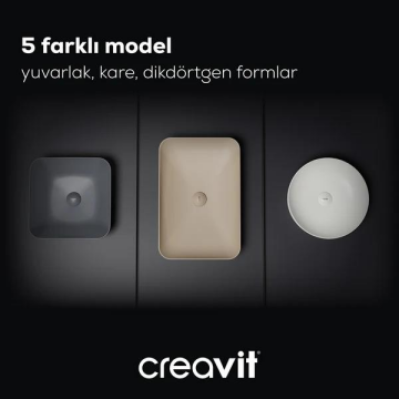 Creavit UL040 Ultra Kare Çanak Lavabo 40cm Beyaz Mat