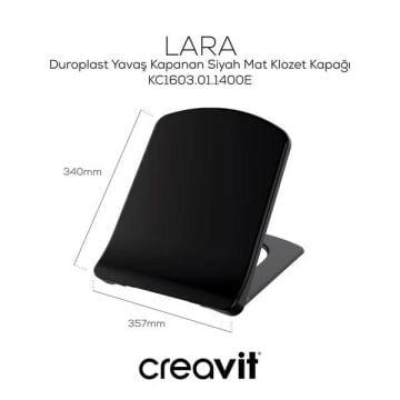 Creavit Lara Duroplast Klozet Kapağı Mat Siyah