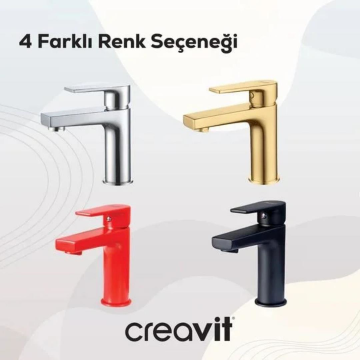Creavit Sharp Lavabo Armatürü - Kırmızı