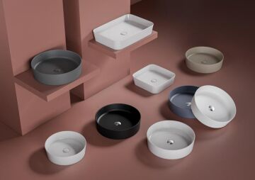 Creavit LP145 LOOP Masa Üstü Çanak Lavabo Mat Siyah 45cm