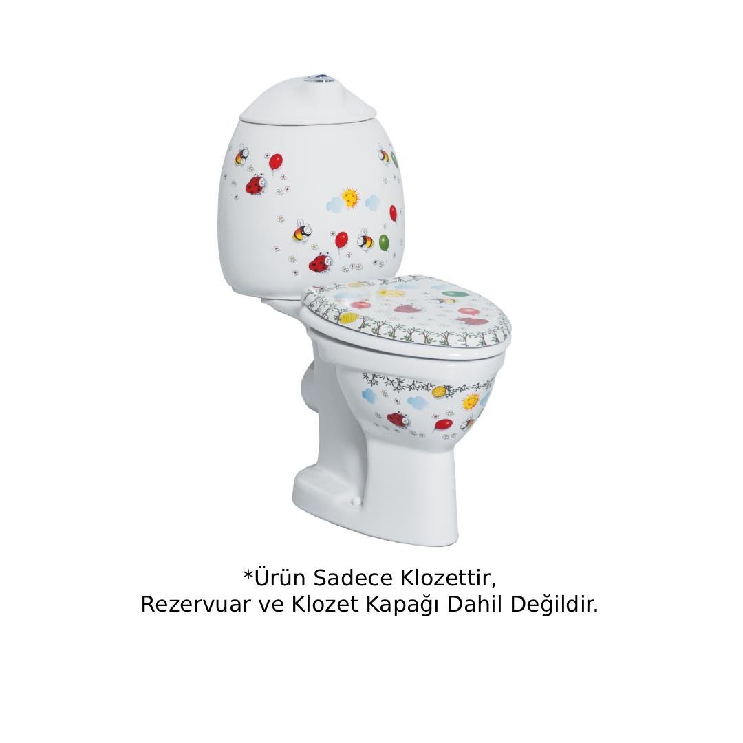 Creavit CK310 Dekorlu Çocuk Arkadan Çıkışlı Klozet