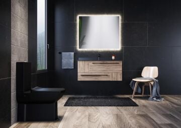 Creavit LR360 Lara Duvara Dayalı Klozet Mat Siyah