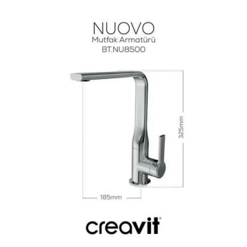 Creavit NU8500 Nuovo Mutfak Bataryası - Krom