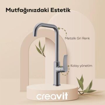 Creavit LU8500GR Lua Mutfak Bataryası - Metalik Gri