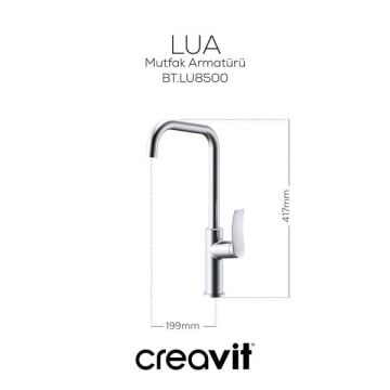 Creavit LU8500 Lua Mutfak Bataryası Krom