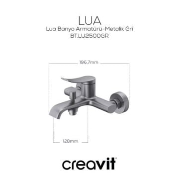 Creavit LU2500GR Lua Banyo Bataryası - Metalik Gri