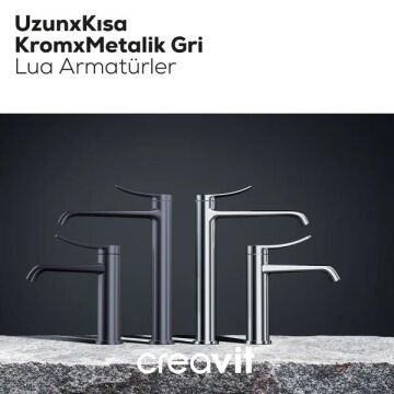 Creavit LU1500GR Lua Lavabo Bataryası - Metalik Gri