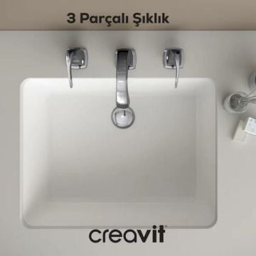 Creavit Giza Lavabo Armatürü 3 Delikli (sifonlu)