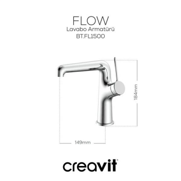 Creavit FL1500 Flow Lavabo Bataryası Krom