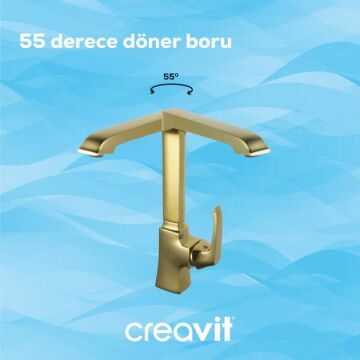 Creavit AG8500G Avangart Mutfak Bataryası Altın