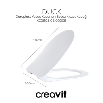 Creavit Duck Duroplast Yavaş Kapanan Klozet Kapağı