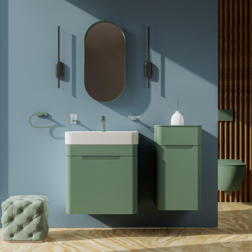 Creavit Colorit Lavabo Dolabı 60cm Nil Yeşili Tek Çekmeceli