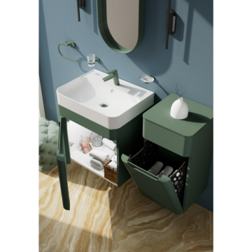 Creavit Colorit Çamaşır Sepetli Boy Dolabı - Nil Yeşili 40x75 cm