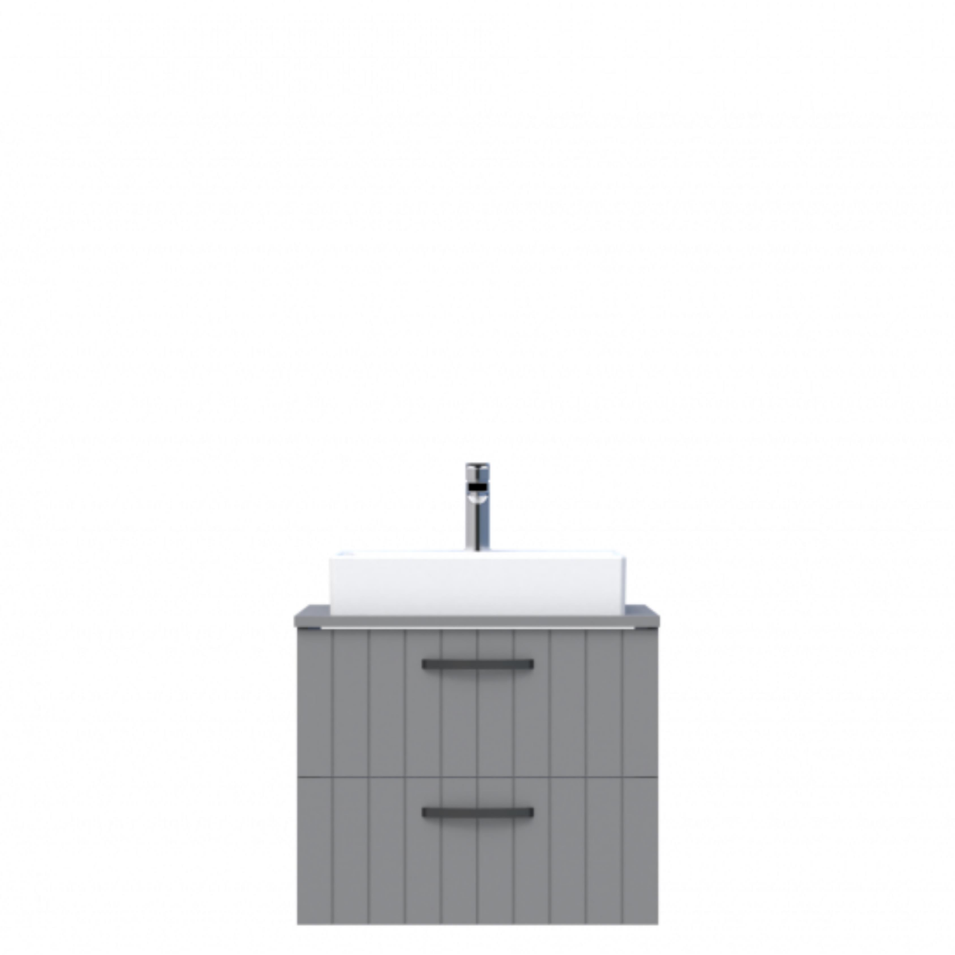 D10 Next Lavabo Dolabı Tezgah Üstü 2 Çekmeceli 65 cm Gri Lake
