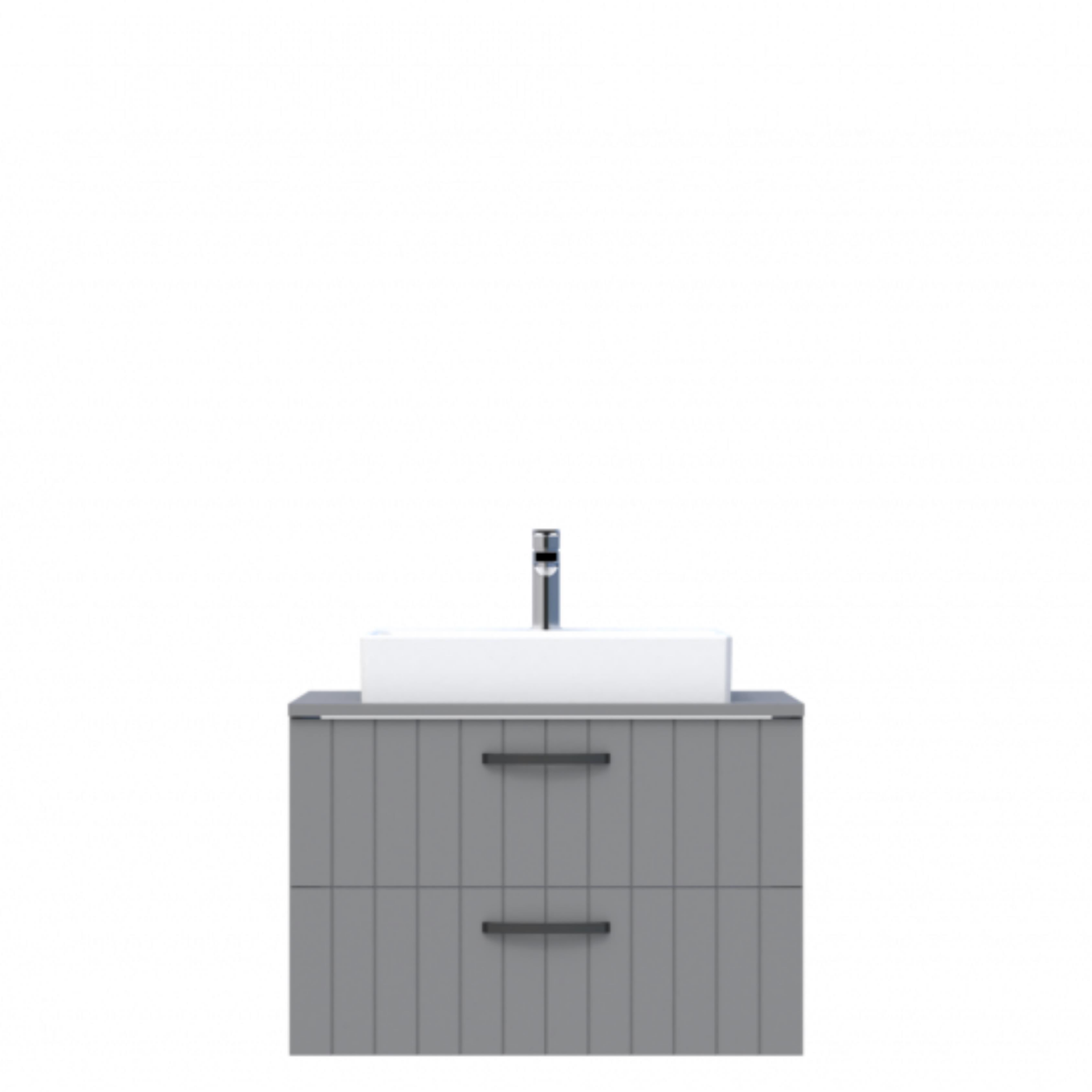 D10 Next Lavabo Dolabı Tezgah Üstü 2 Çekmeceli 80 cm Gri Lake