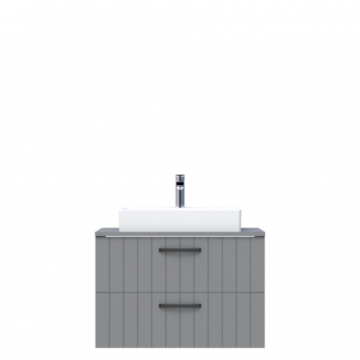 D10 Next Lavabo Dolabı Tezgah Üstü 2 Çekmeceli 80 cm Gri Lake