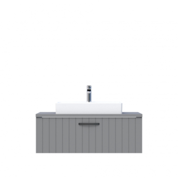 D10 Next Lavabo Dolabı Tezgah Üstü 1 Çekmeceli 100 cm Gri Lake
