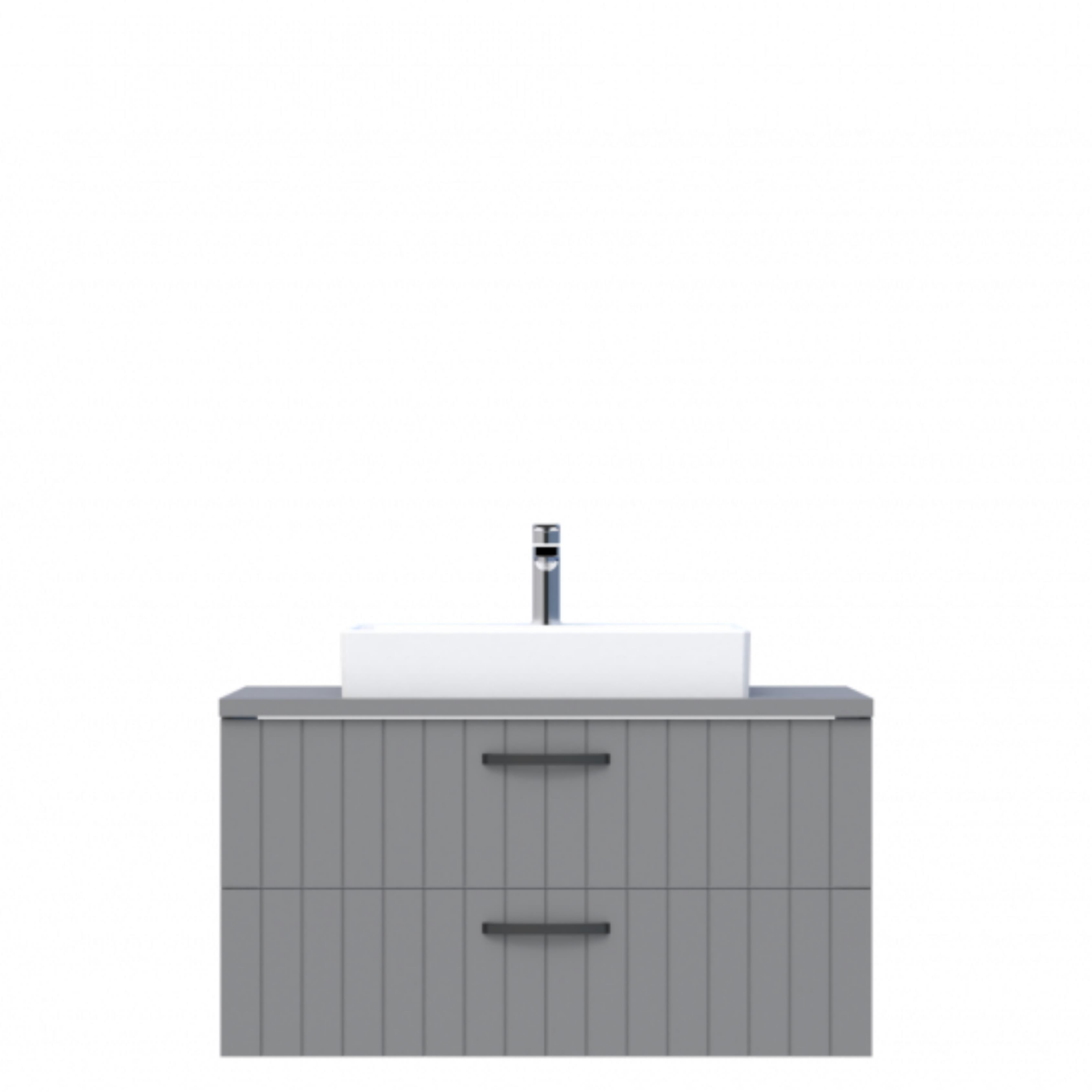 D10 Next Lavabo Dolabı Tezgah Üstü 2 Çekmeceli 100 cm Gri Lake