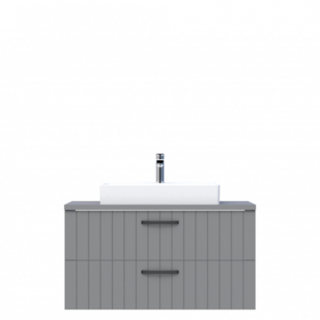 D10 Next Lavabo Dolabı Tezgah Üstü 2 Çekmeceli 100 cm Gri Lake