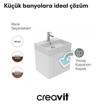 Creavit Font Lavabo Dolabı 50 cm Beyaz