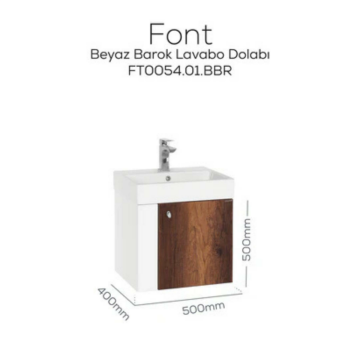 Creavit Font Lavabo Dolabı 50 cm Beyaz - Barok
