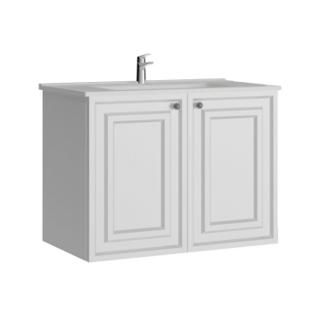 Creavit Kayra Lavabo Dolabı Kapaklı Mat Beyaz