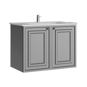 Creavit Kayra Lavabo Dolabı Kapaklı Mat Gri