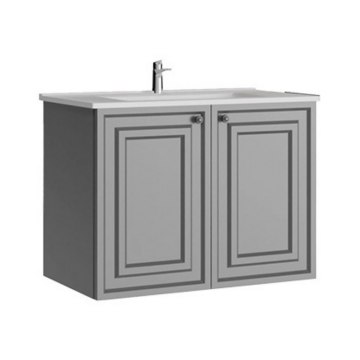 Creavit Kayra Lavabo Dolabı Kapaklı Mat Gri