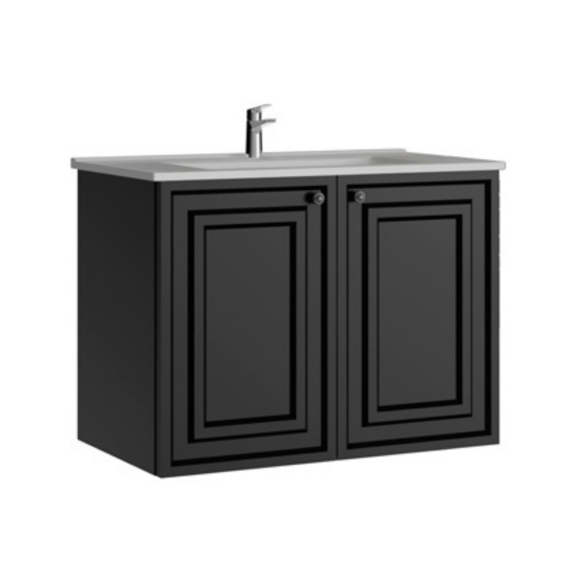 Creavit Kayra Lavabo Dolabı Kapaklı Mat Antrasit