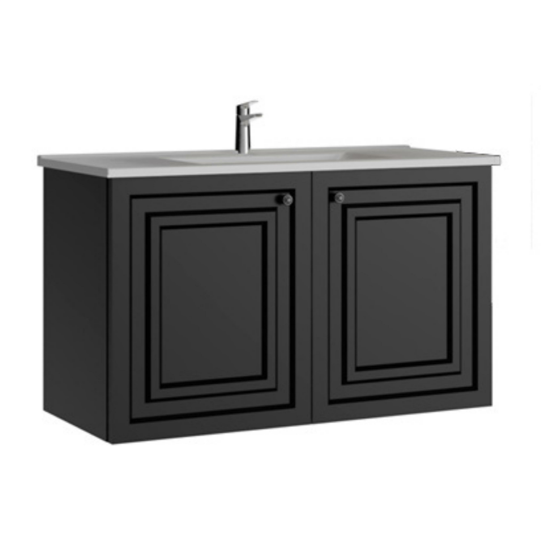 Creavit Kayra Lavabo Dolabı Kapaklı Mat Antrasit