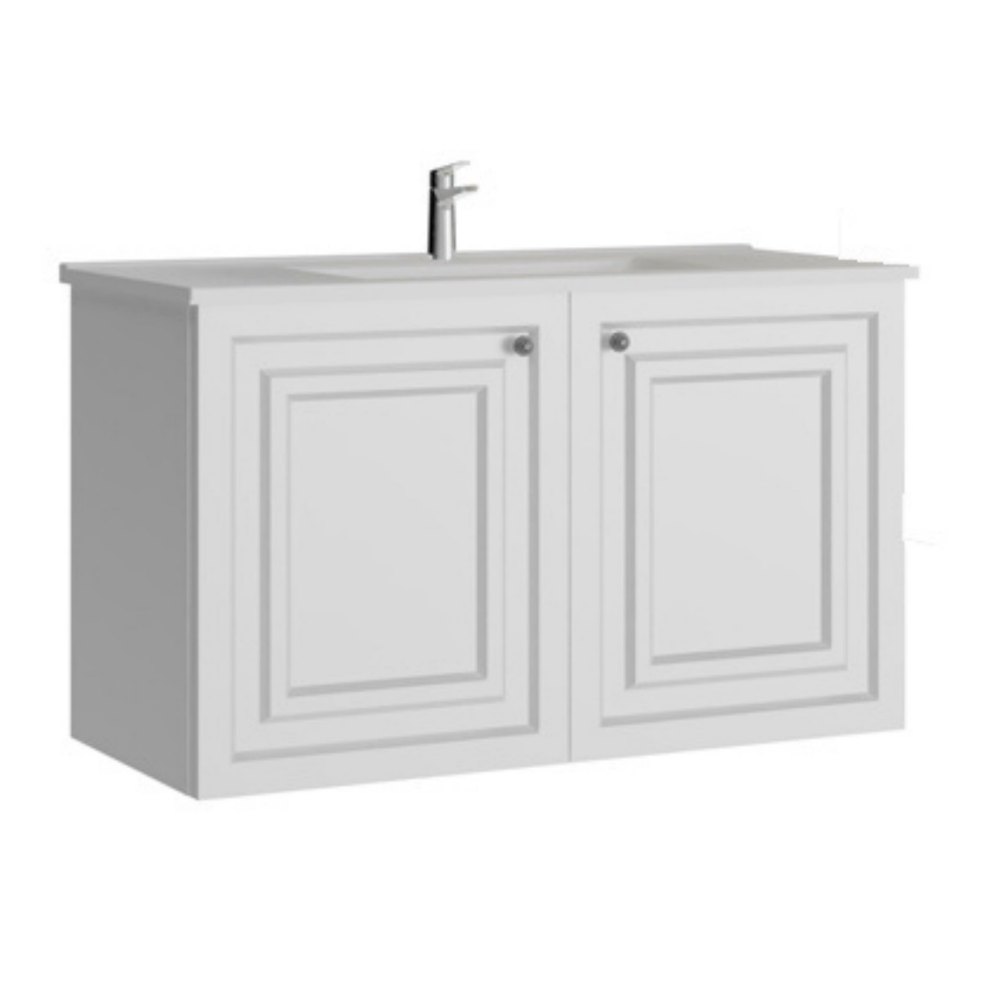 Creavit Kayra Lavabo Dolabı Kapaklı Mat Beyaz
