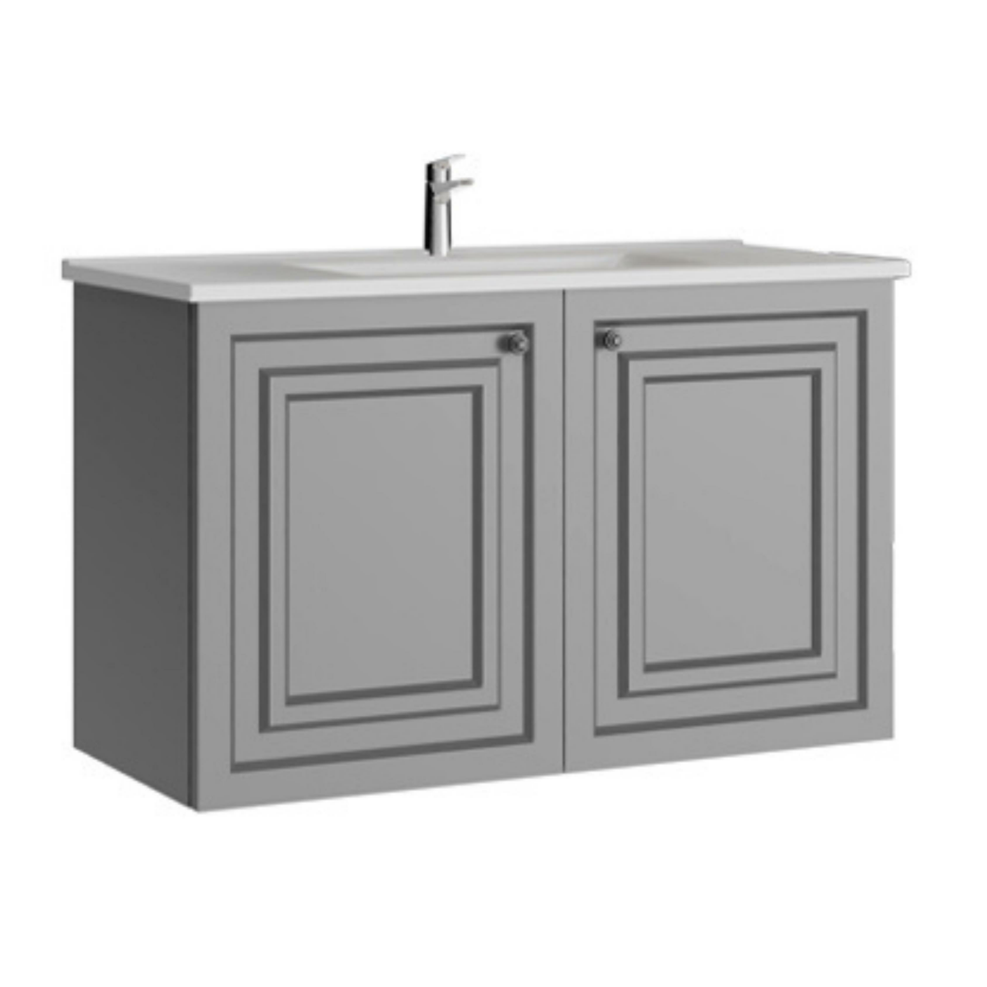 Creavit Kayra Lavabo Dolabı Kapaklı Mat Gri