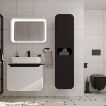 Creavit Pion Plus Lavabo Dolabı Mat Beyaz - Antrasit
