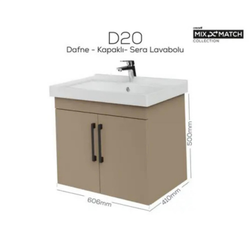 Creavit D20 Kapaklı Lavabo Dolabı Dafne