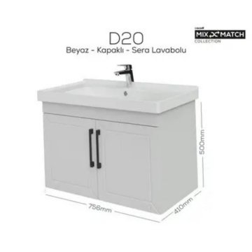 Creavit D20 Kapaklı Lavabo Dolabı Beyaz